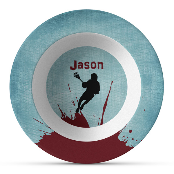 Custom Lacrosse Plastic Bowl - Microwave Safe - Composite Polymer (Personalized)