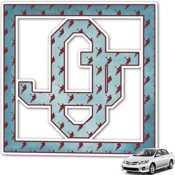 Custom Lacrosse Monogram Car Decal (Personalized)