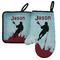 Lacrosse Left Oven Mitt & Pot Holder Set w/ Name or Text