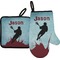 Lacrosse Right Oven Mitt & Pot Holder Set w/ Name or Text
