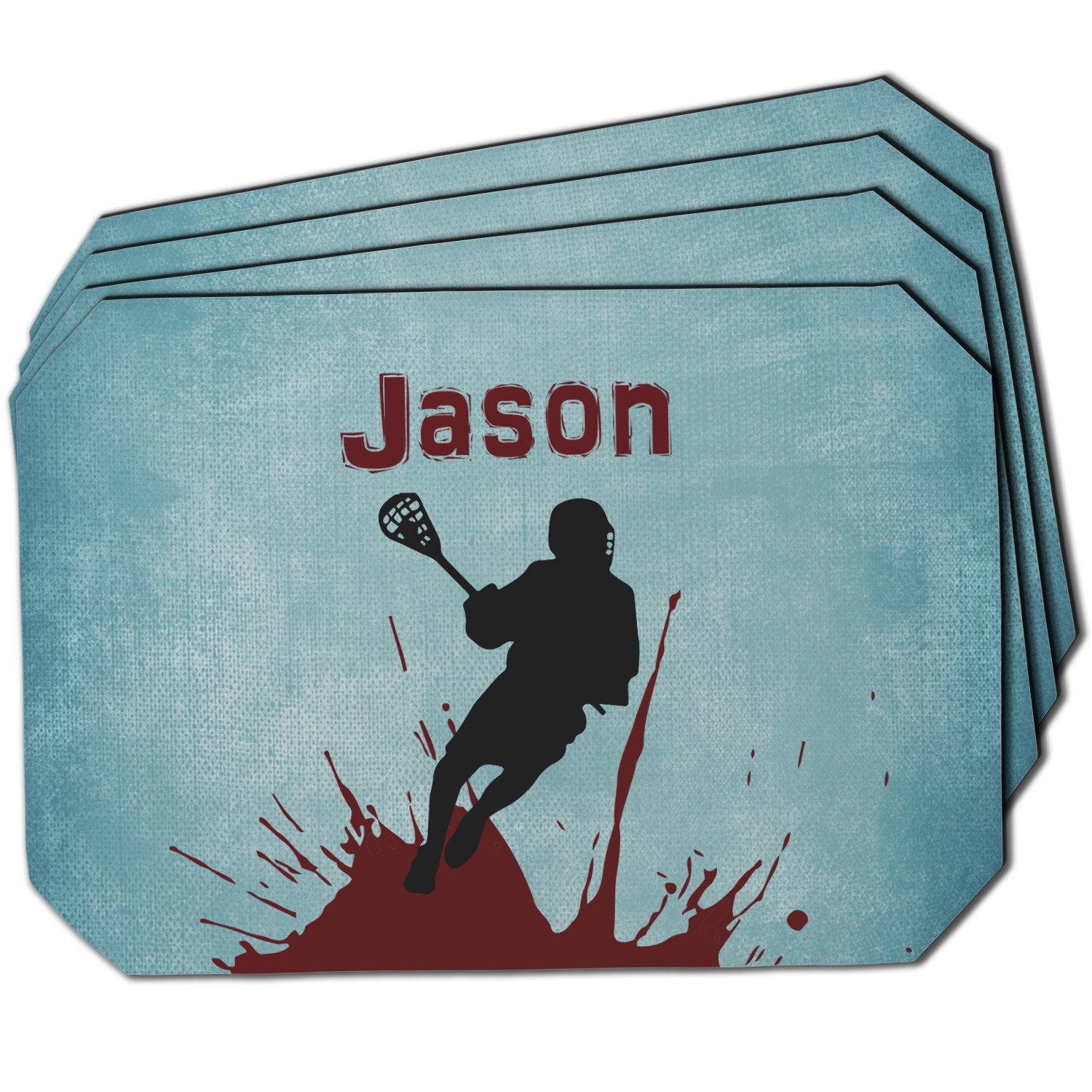 Custom Lacrosse Dining Table Mat Octagon w/ Name or Text YouCustomizeIt