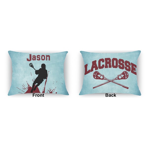 Lacrosse Outdoor Rectangular Throw Pillow (Front and Back)