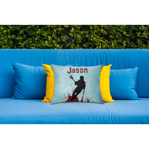 Lacrosse Outdoor Throw Pillow  - LIFESTYLE (Rectangular - 20x14)