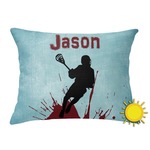 Lacrosse Outdoor Throw Pillow (Rectangular) (Personalized)