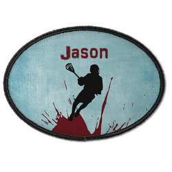 Lacrosse Iron On Oval Patch w/ Name or Text