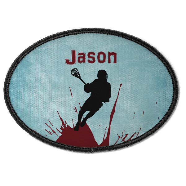 Custom Lacrosse Iron On Oval Patch w/ Name or Text