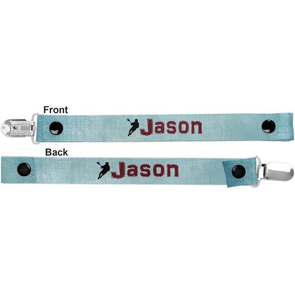 Lacrosse Pacifier Clip - Front and Back