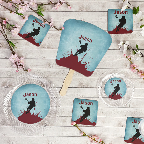 Lacrosse Party Supplies Combination Image - All items - Plates, Coasters, Fans