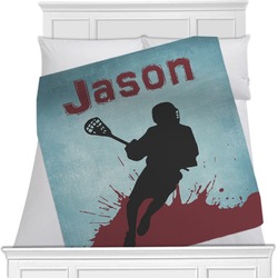 Lacrosse Minky Blanket - 40"x30" - Double Sided (Personalized)