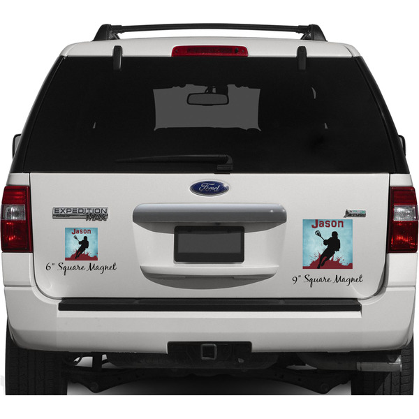 Lacrosse Personalized Square Car Magnets on Ford Explorer