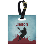 Lacrosse Plastic Luggage Tag - Square w/ Name or Text
