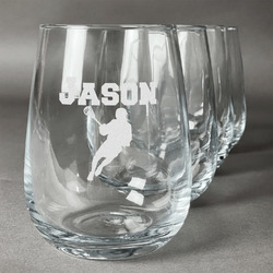 Lacrosse Stemless Wine Glasses (Set of 4) (Personalized)