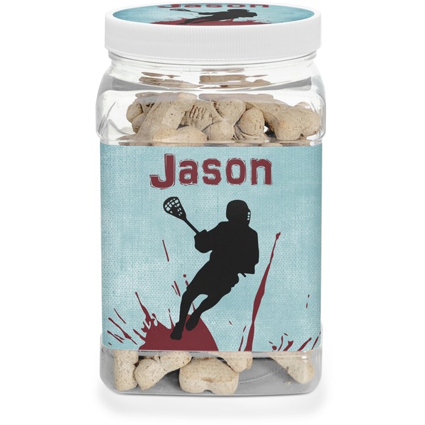 Custom Lacrosse Dog Treat Jar (Personalized)