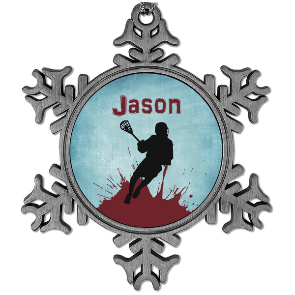 Custom Lacrosse Vintage Snowflake Ornament (Personalized)
