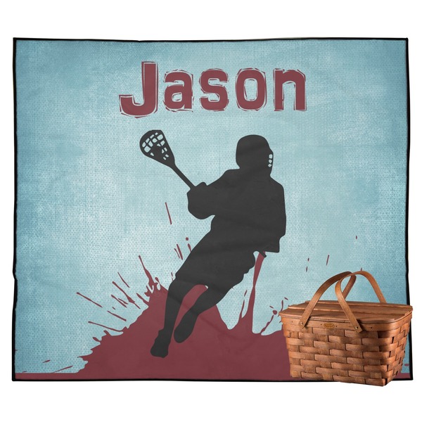 Custom Lacrosse Outdoor Picnic Blanket (Personalized)
