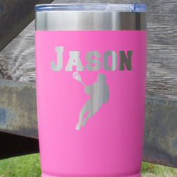 Lacrosse 20 oz Stainless Steel Tumbler - Pink - Single Sided (Personalized)