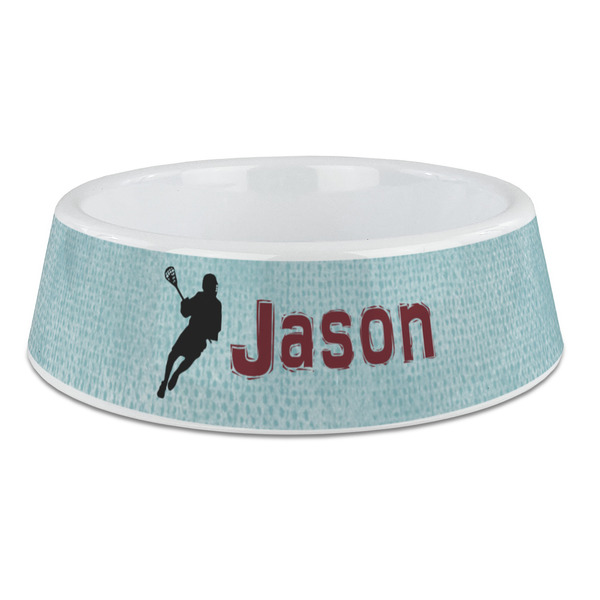 Custom Lacrosse Plastic Dog Bowl - Large (Personalized)