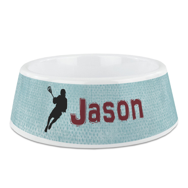 Custom Lacrosse Plastic Dog Bowl - Medium (Personalized)
