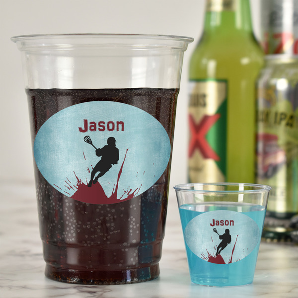 Lacrosse Plastic Shot Glasses - In Context