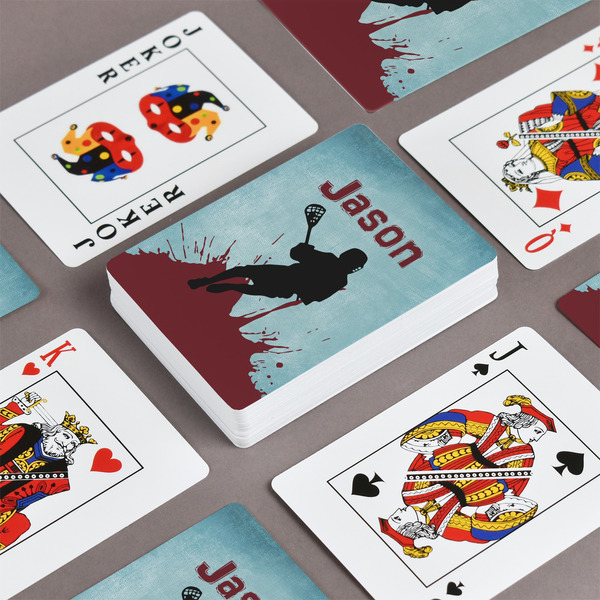 Lacrosse Playing Cards - Front & Back View