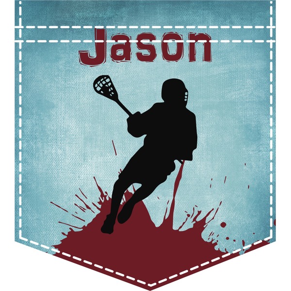 Custom Lacrosse Iron On Faux Pocket (Personalized)