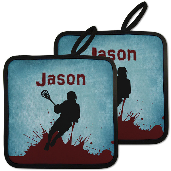 Custom Lacrosse Pot Holders - Set of 2 w/ Name or Text