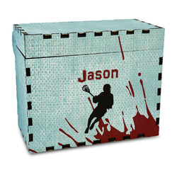 Lacrosse Wood Recipe Box - Full Color Print (Personalized)