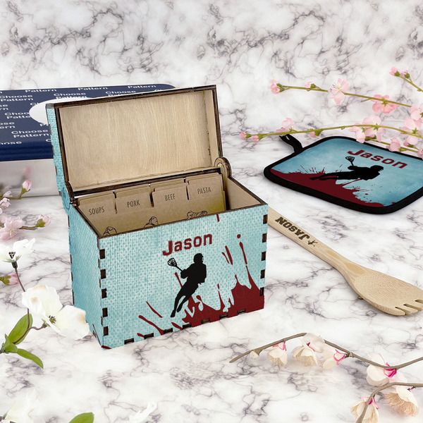 Lacrosse Recipe Box - Full Color - In Context