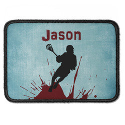 Lacrosse Iron On Rectangle Patch w/ Name or Text