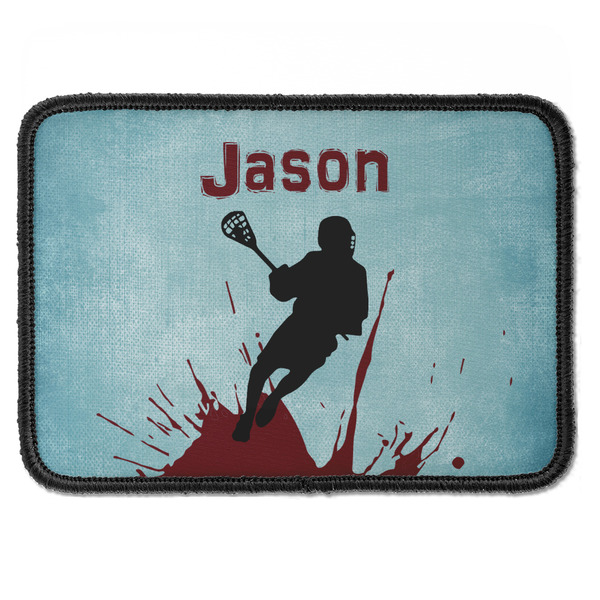 Custom Lacrosse Iron On Rectangle Patch w/ Name or Text