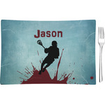 Lacrosse Rectangular Glass Appetizer / Dessert Plate - Single or Set (Personalized)