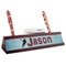 Lacrosse Red Mahogany Nameplates with Business Card Holder - Angle