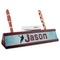 Lacrosse Red Mahogany Nameplate with Business Card Holder (Personalized)