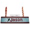 Lacrosse Red Mahogany Nameplates with Business Card Holder - Straight
