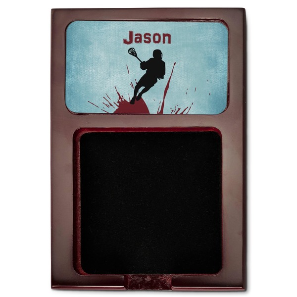 Lacrosse Red Mahogany Sticky Note Holder - Flat