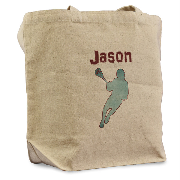 Custom Lacrosse Reusable Cotton Grocery Bag (Personalized)