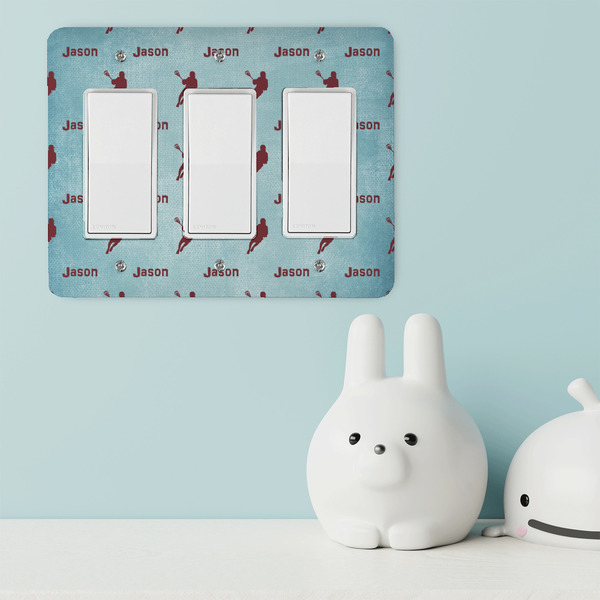 Lacrosse Rocker Light Switch Covers - Triple - IN CONTEXT