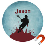 Lacrosse Round Car Magnet - 6" (Personalized)