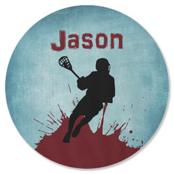 Lacrosse Round Rubber Backed Coaster (Personalized)