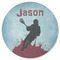 Lacrosse Round Rubber Backed Coaster (Personalized)