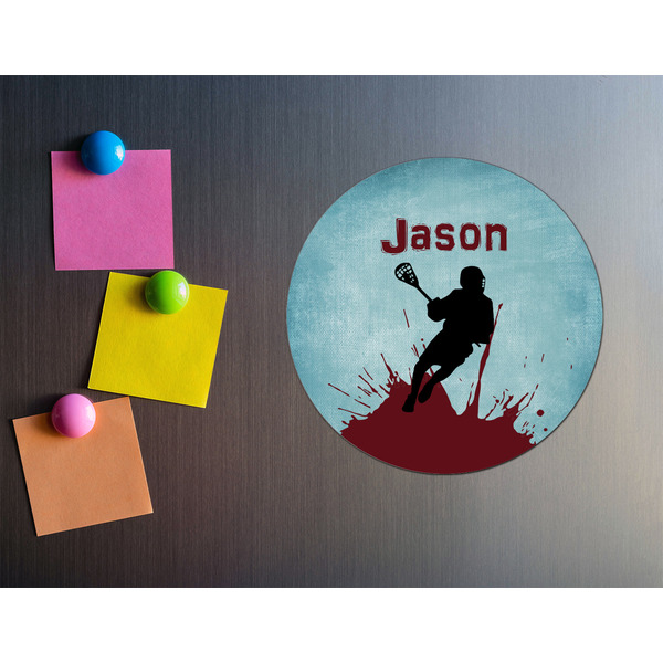 Lacrosse Round Fridge Magnet - LIFESTYLE