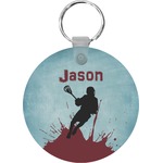 Lacrosse Round Plastic Keychain (Personalized)