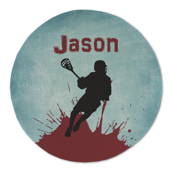 Custom Lacrosse Round Linen Placemat (Personalized)