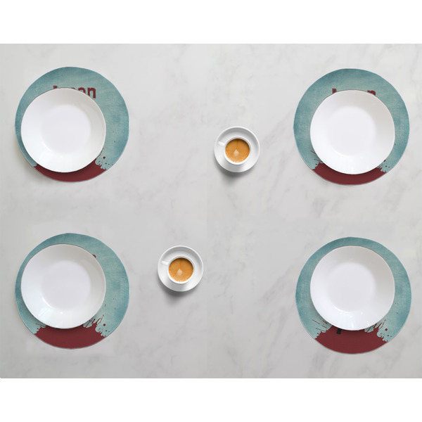 Lacrosse Round Linen Placemats - LIFESTYLE (set of 4)