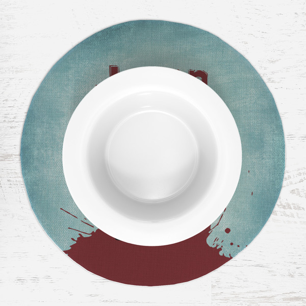 Lacrosse Round Linen Placemats - LIFESTYLE (single)