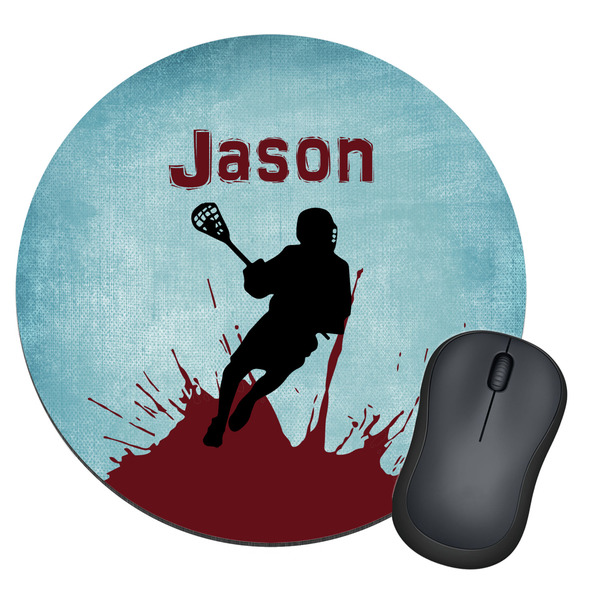 Custom Lacrosse Round Mouse Pad (Personalized)