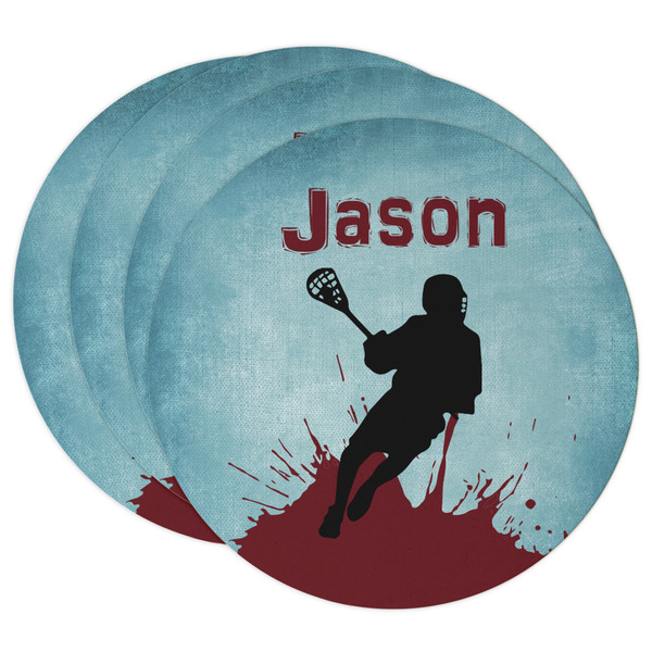 Custom Lacrosse Round Paper Coasters w/ Name or Text
