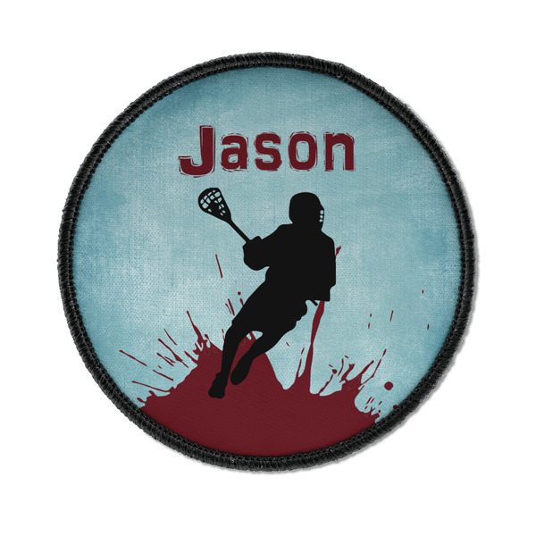 Custom Lacrosse Iron On Round Patch w/ Name or Text