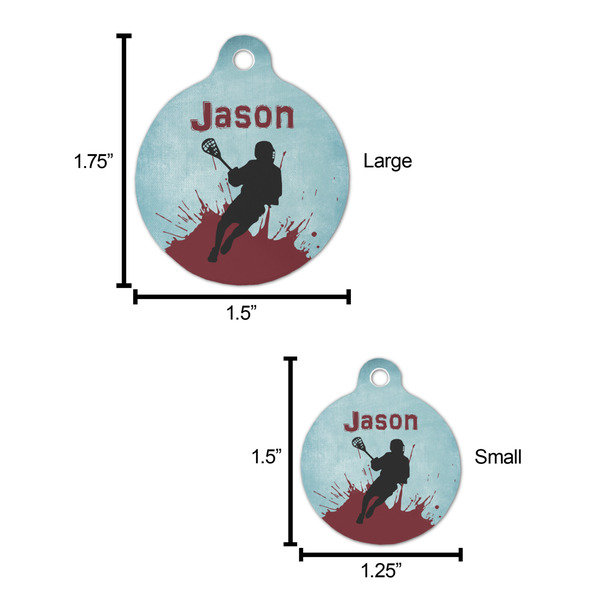 Lacrosse Round Pet ID Tag - Large - Comparison Scale