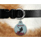 Lacrosse Round Pet Tag on Collar & Dog